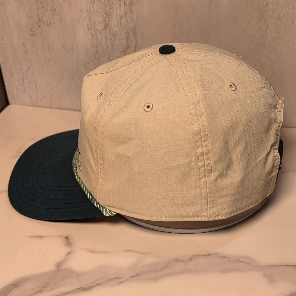 Peanuts Snoopy Camping Ripstop Snapback Hat Tan Green Its All Good In The Woods - Picture 3 of 8